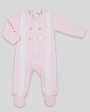 Aria Footie- Quilted Pink