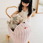 Handcrafted - Colette Doll Stroller (Pink) - Rattan Wicker