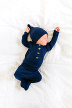 Hayden Ribbed Top Knot Hat- NB-3 Month