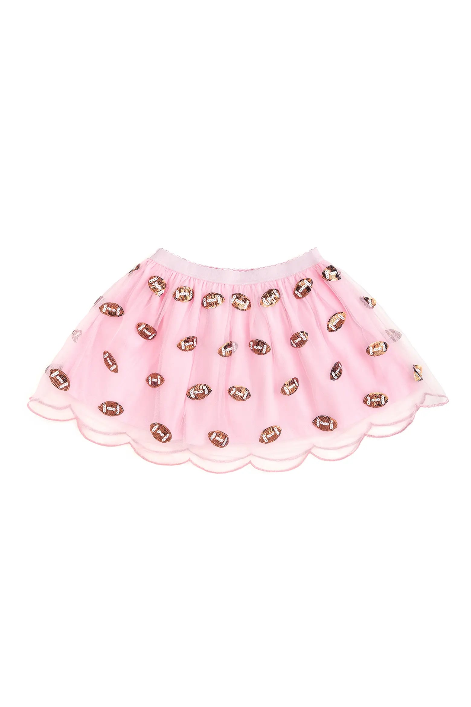 Mini Sequin Footballs Tutu Skirt