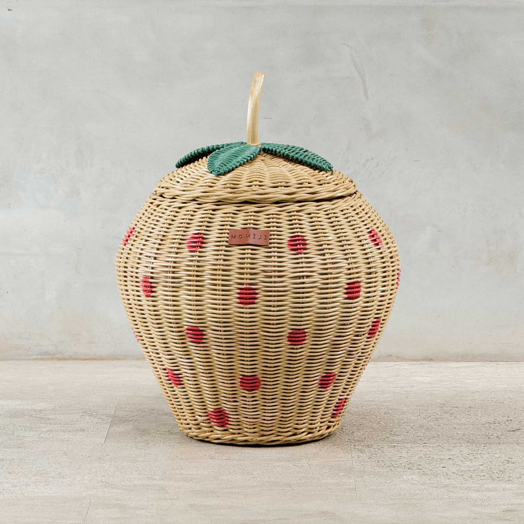 Handcrafted - Strawberry Storage Basket - Rattan Wicker