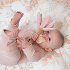 Violet Floral Plush Baby Rattle Toy