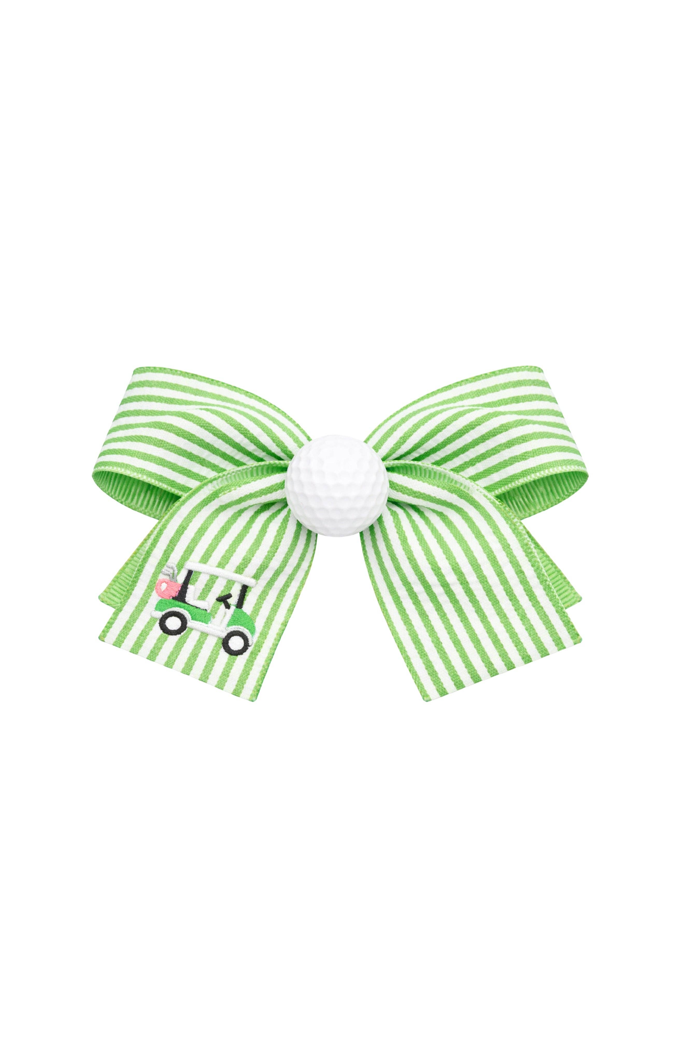 Golf Ball Seersucker Hair Bow