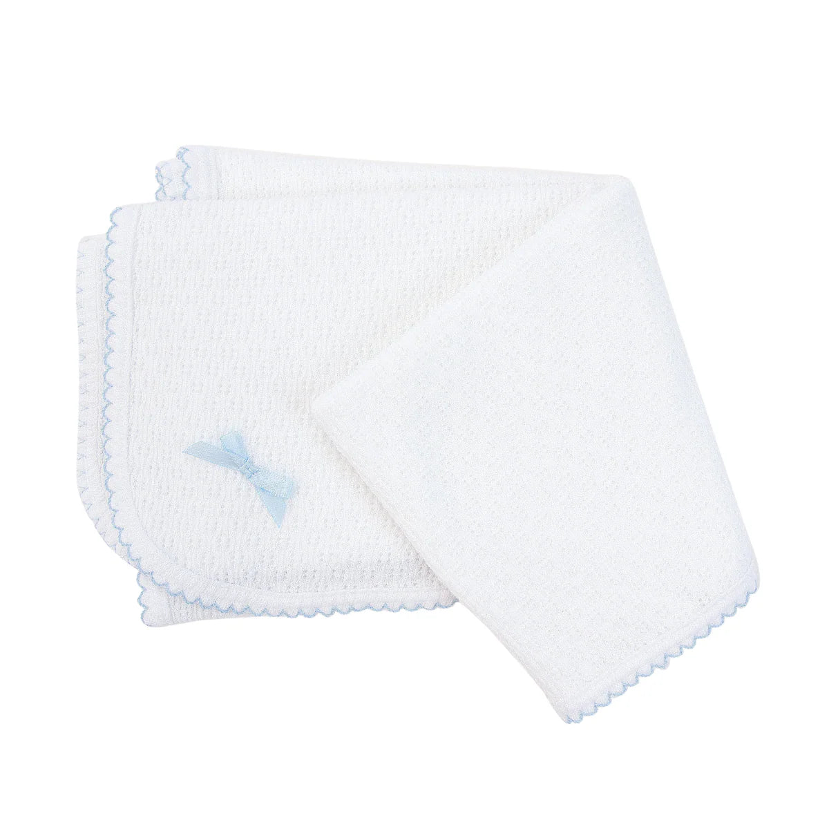 Blue Knit Receiving Blanket
