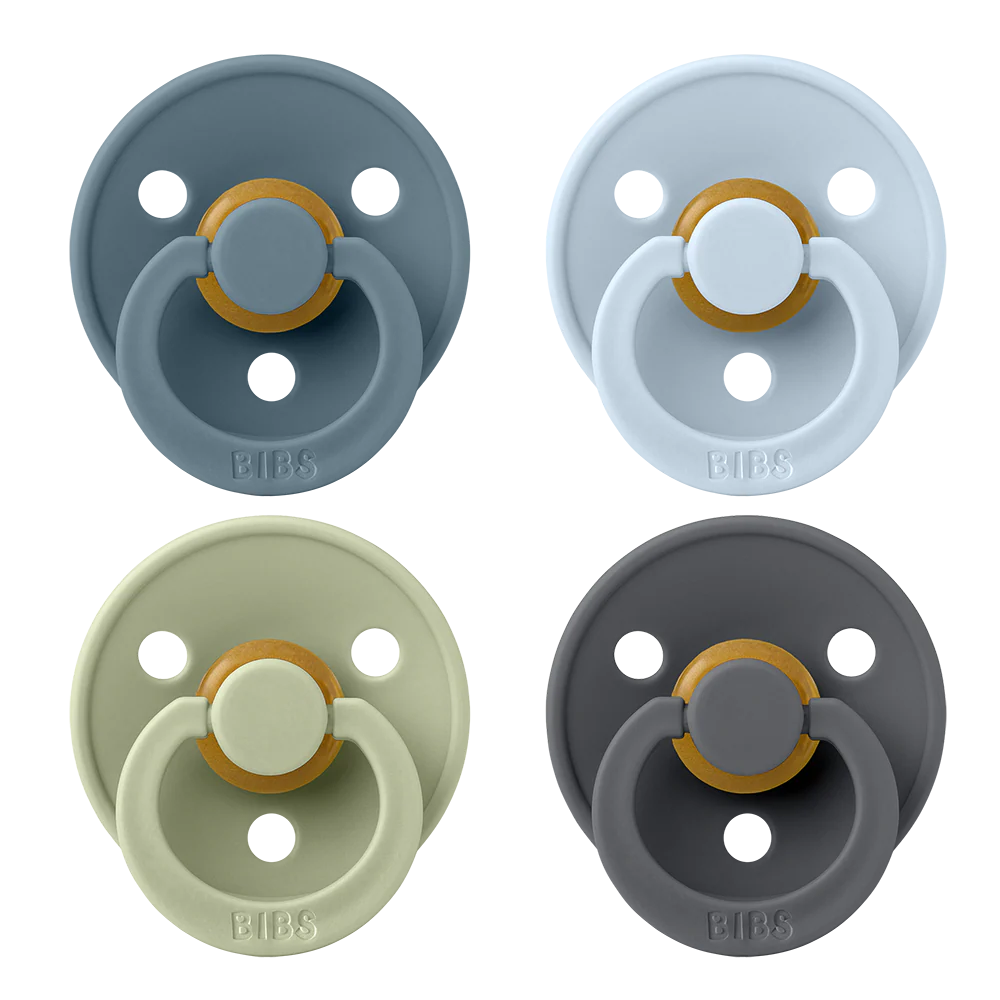 Colour 4 Pack Pacifiers- Petrol/Sage/Baby Blue/Iron