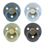 Colour 4 Pack Pacifiers- Petrol/Sage/Baby Blue/Iron