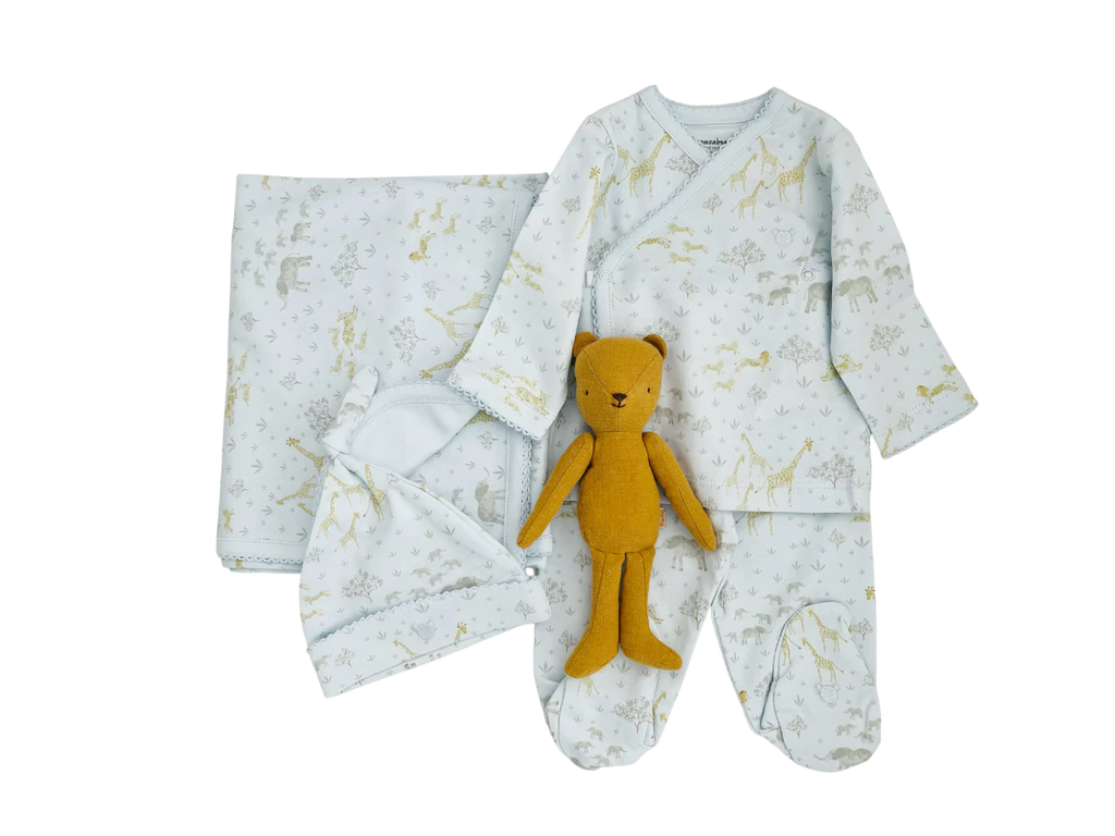 Safari 4 Piece Set, Blue, Newborn