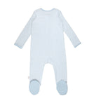 Blue Striped Zipper Footie