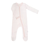 Pink Striped Zipper Footie