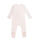 Pink Striped Zipper Footie