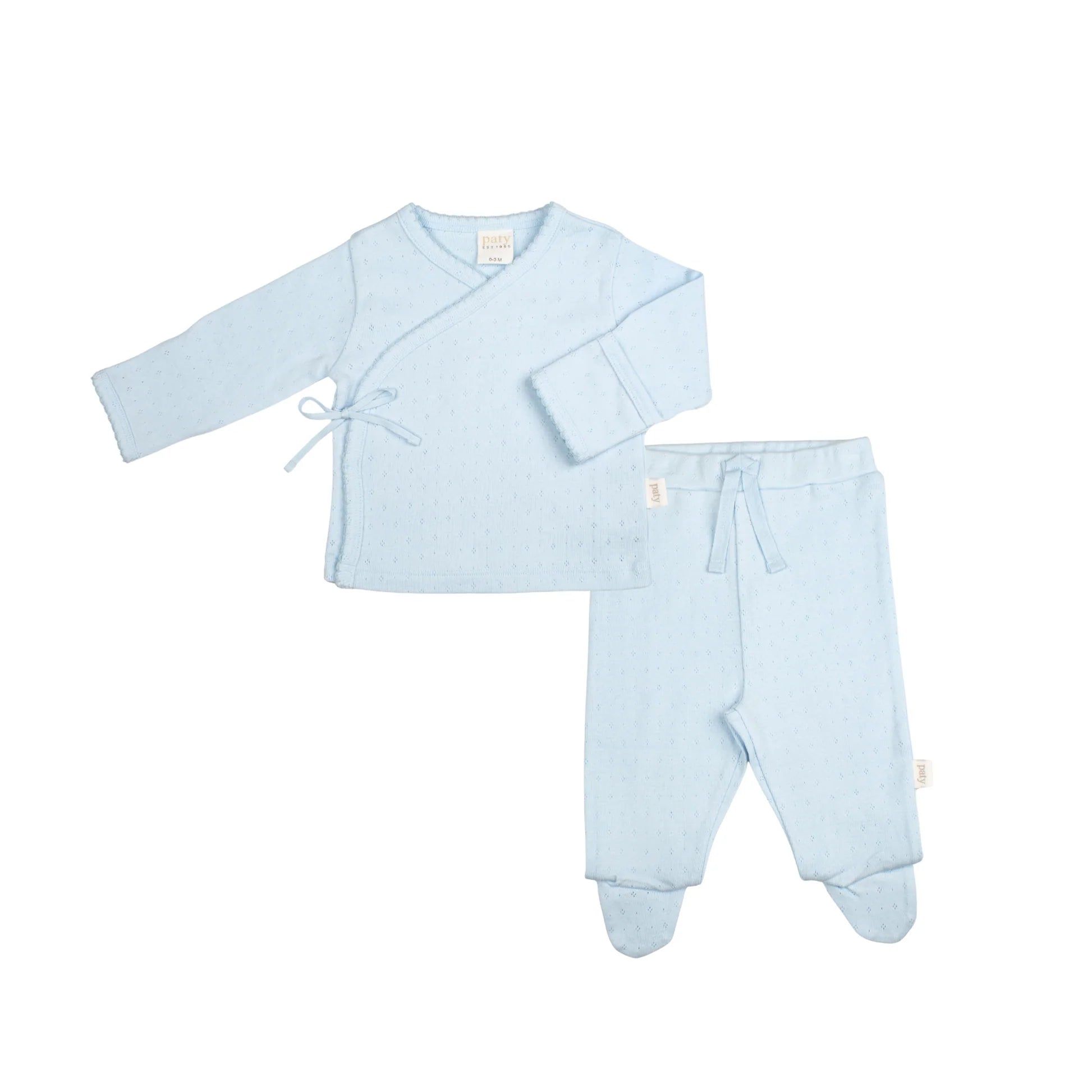 Blue Kimono Pointelle Set