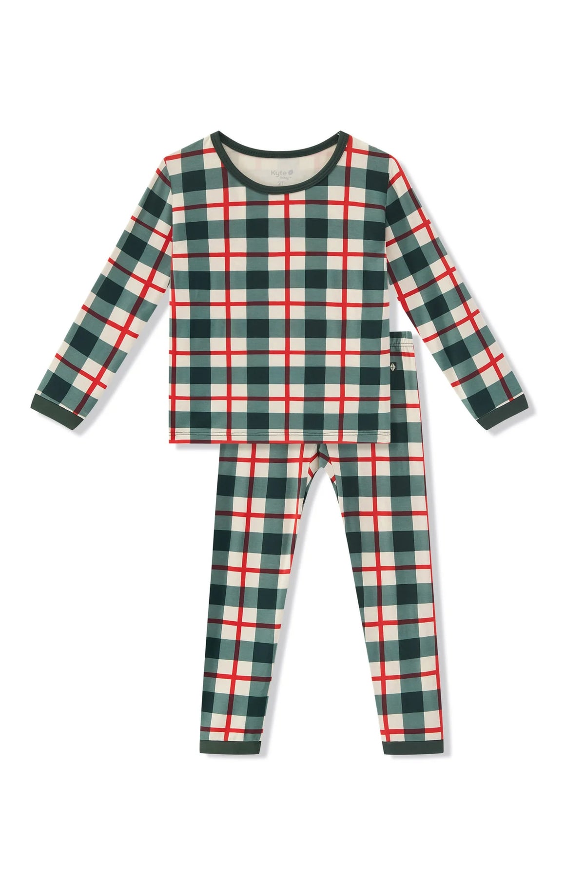 Long Sleeve Pajamas in Holiday Plaid