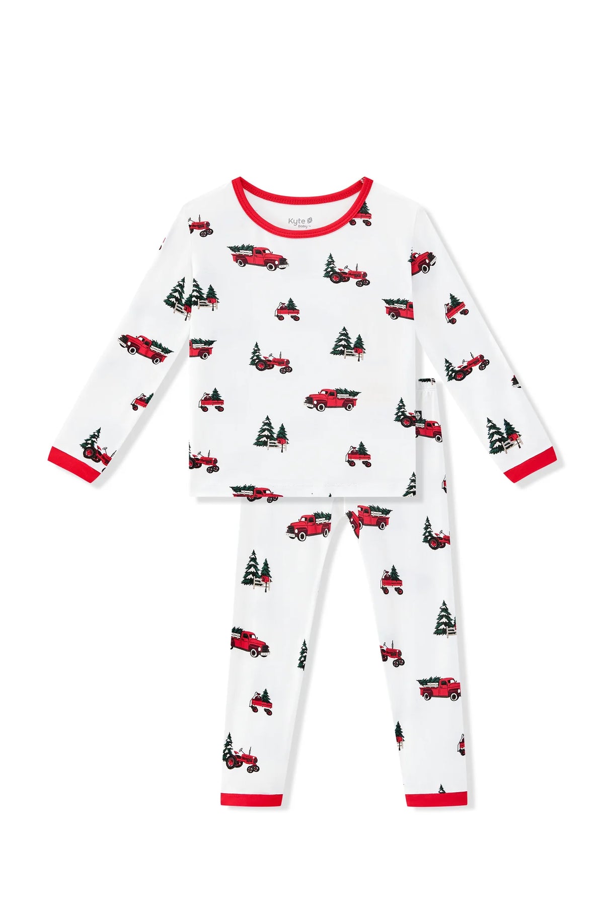 Long Sleeve Pajamas in Holiday Tree Farm