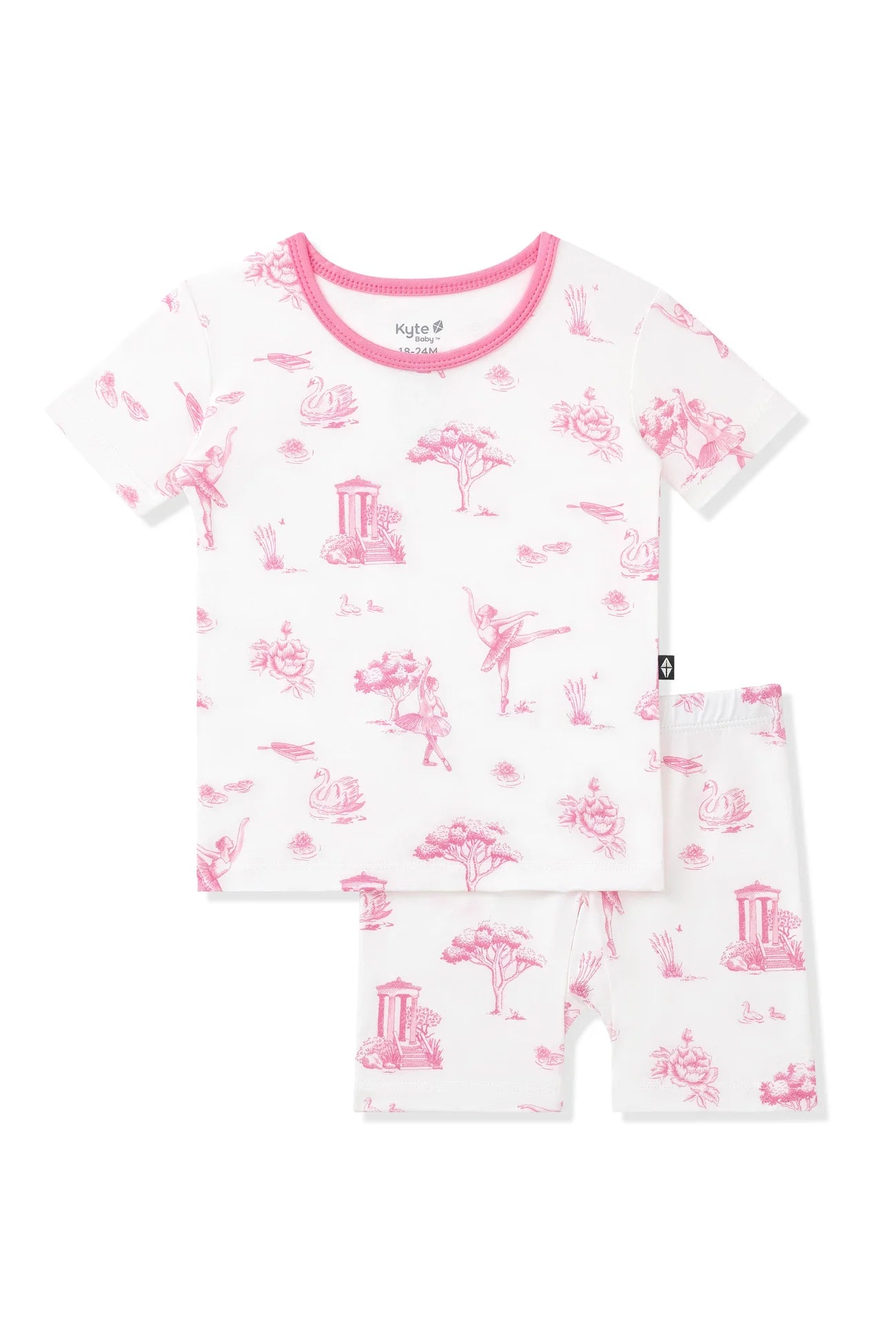 Short Sleeve Pajamas in Toile Ballet