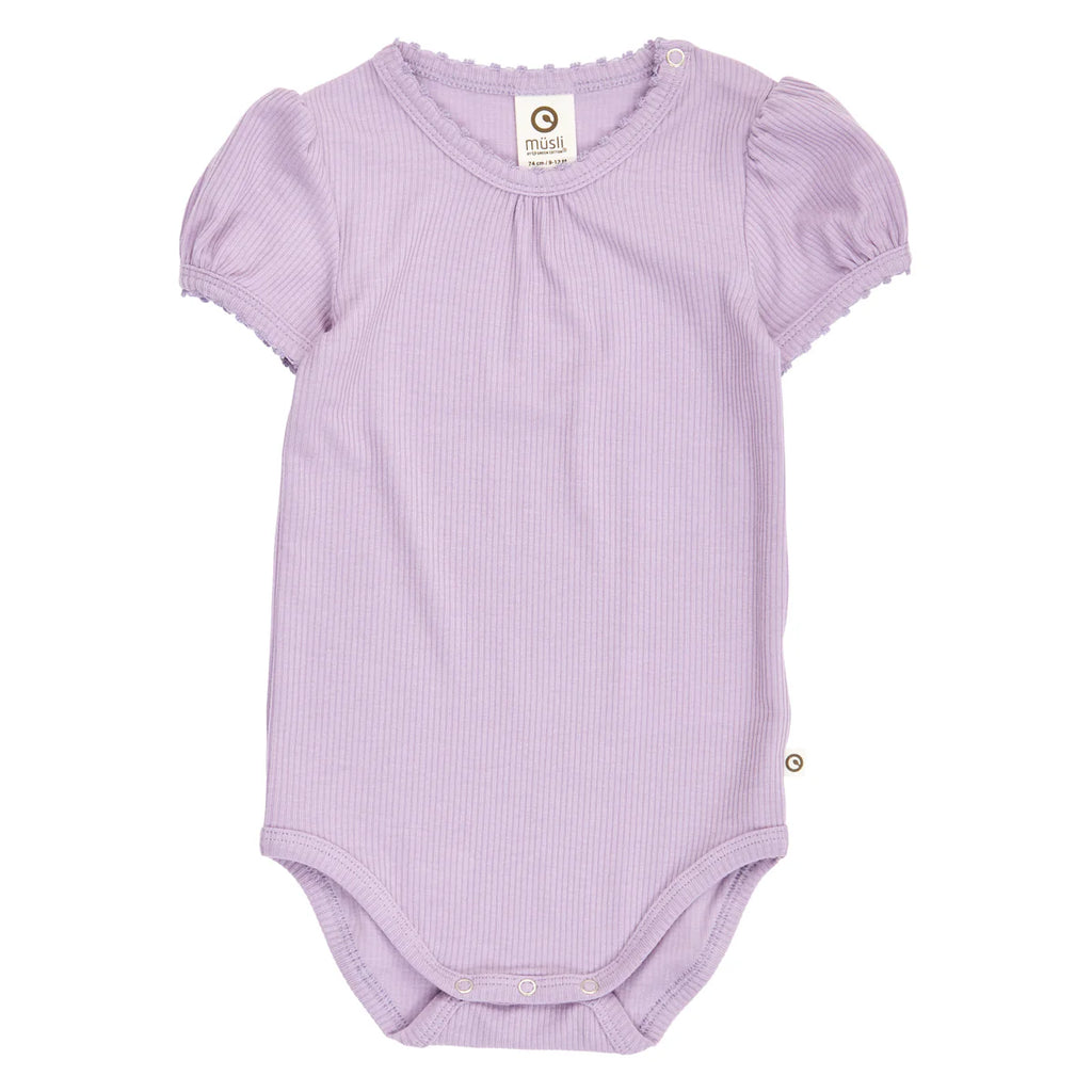 Cozy Me Rib Puff Sleeve Body- Bloom