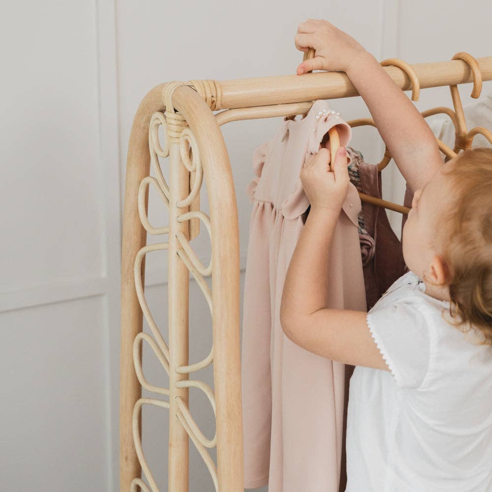 Handcrafted - Belle Kids Clothing Rack - Rattan Wicker