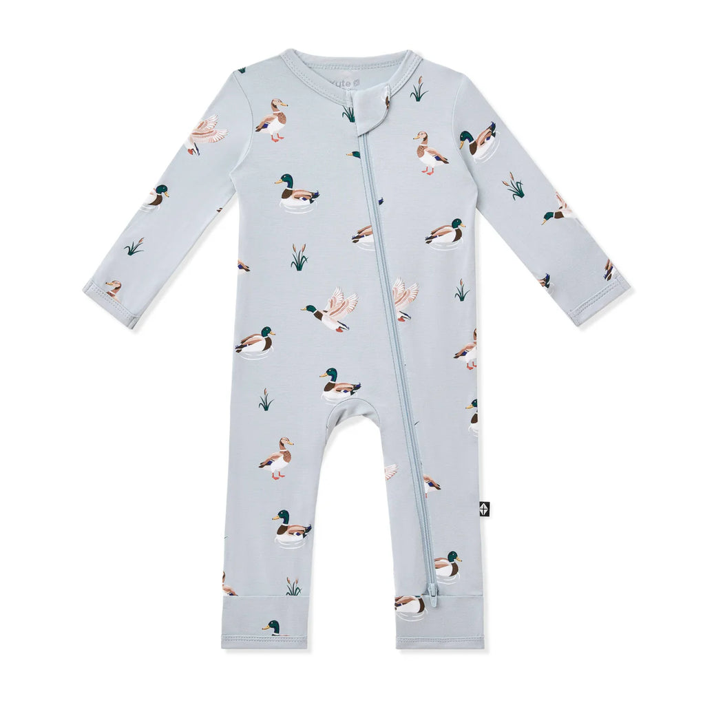 Zippered Romper in Mallard Duck