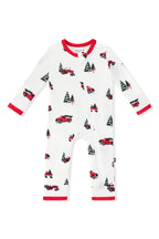 Zippered Romper in Holiday Tree Farm