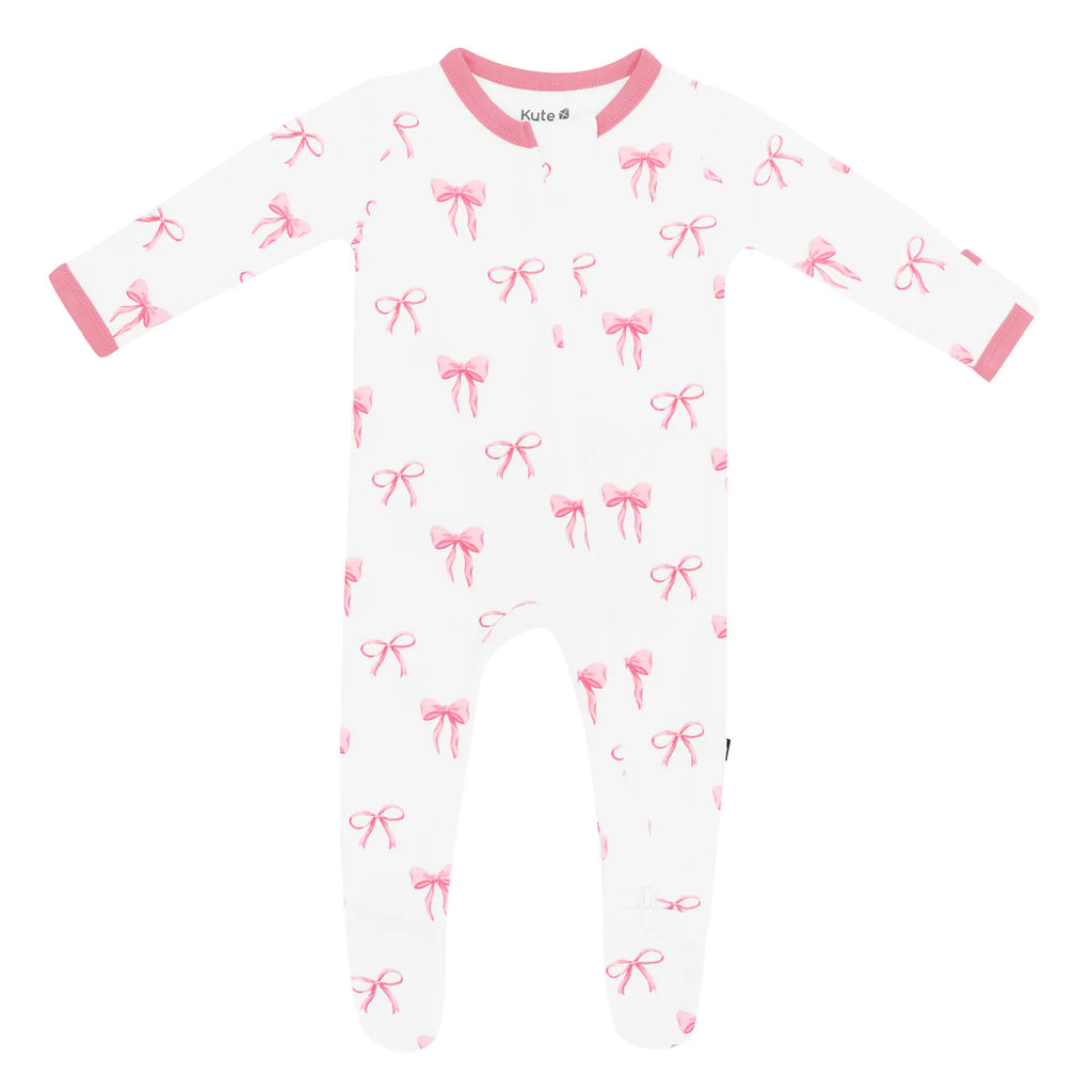 Zippered Footie in Bow