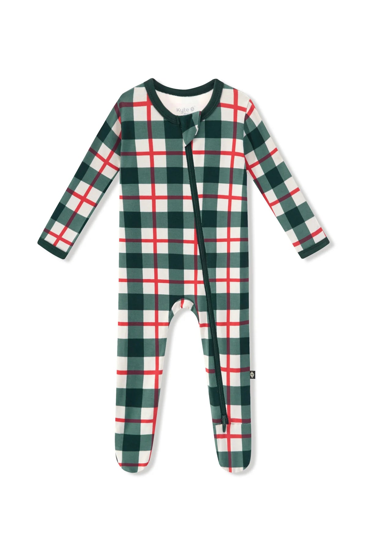 Zippered Footie in Holiday Plaid