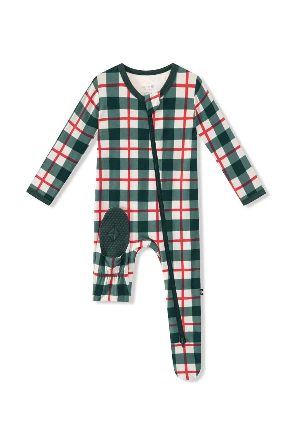 Zippered Footie in Holiday Plaid