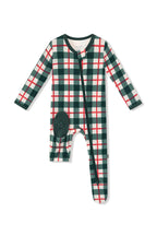 Zippered Footie in Holiday Plaid