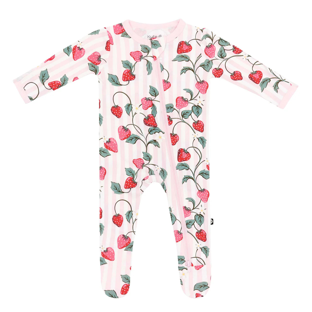 Zippered Footie in Strawberry Fields