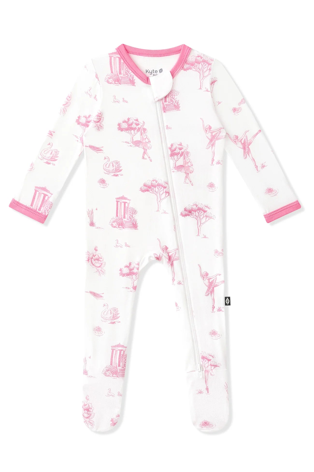Zippered Footie in Toile Ballet