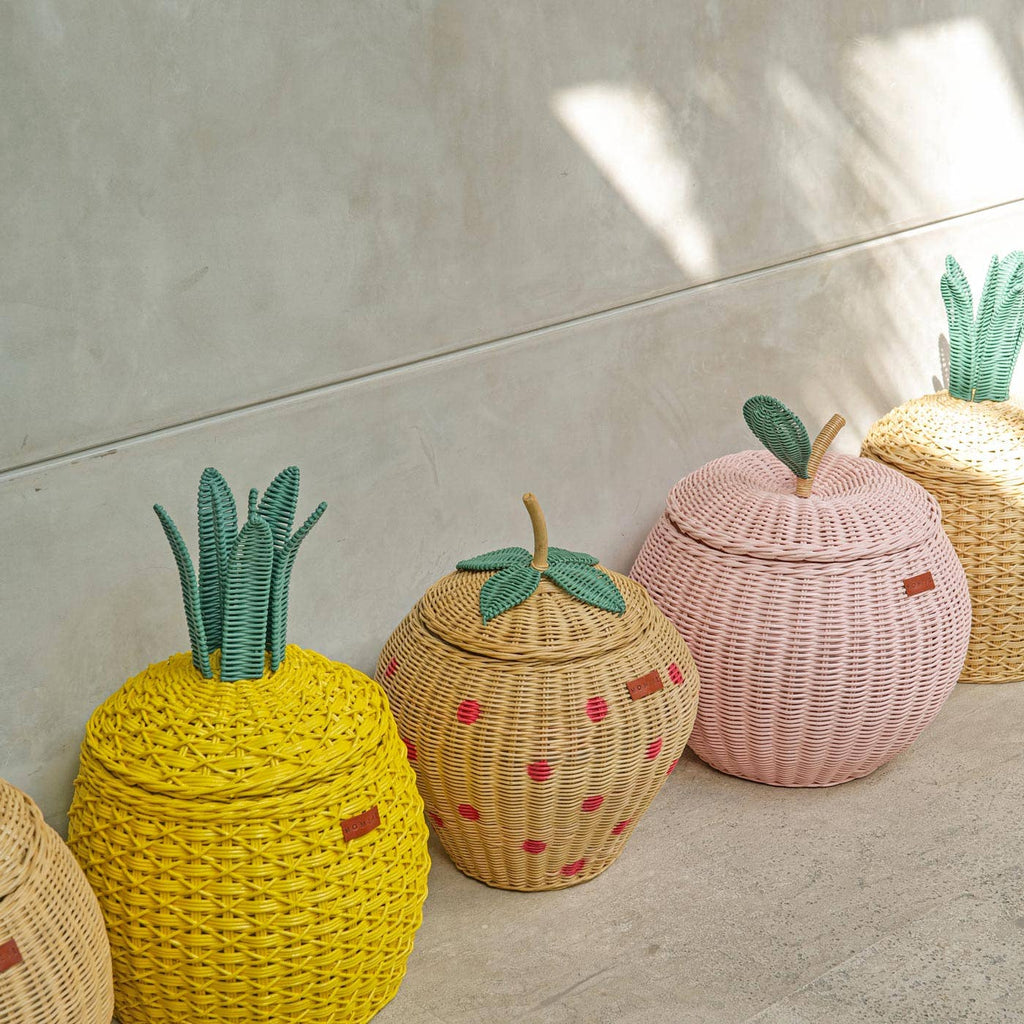 Handcrafted - Strawberry Storage Basket - Rattan Wicker