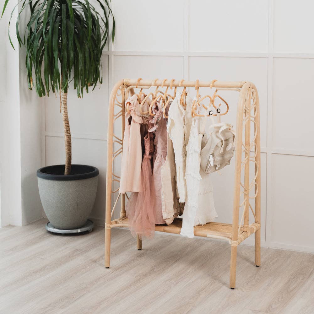 Handcrafted - Belle Kids Clothing Rack - Rattan Wicker