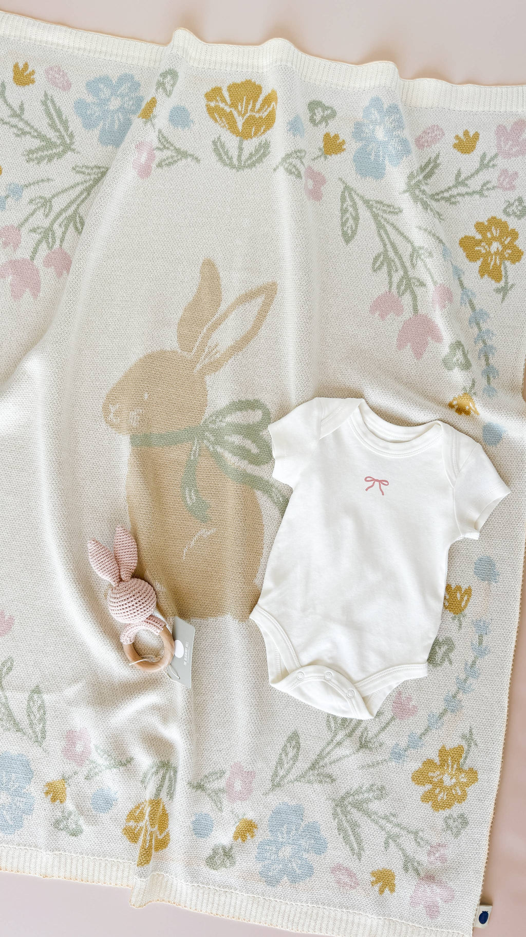 Blanket Pastel Bunny Cotton Baby Decor Gift Spring