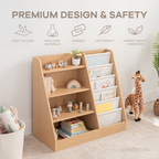 Kids Montessori Book Shelf, Shelves for Toys by Comfy Cubs