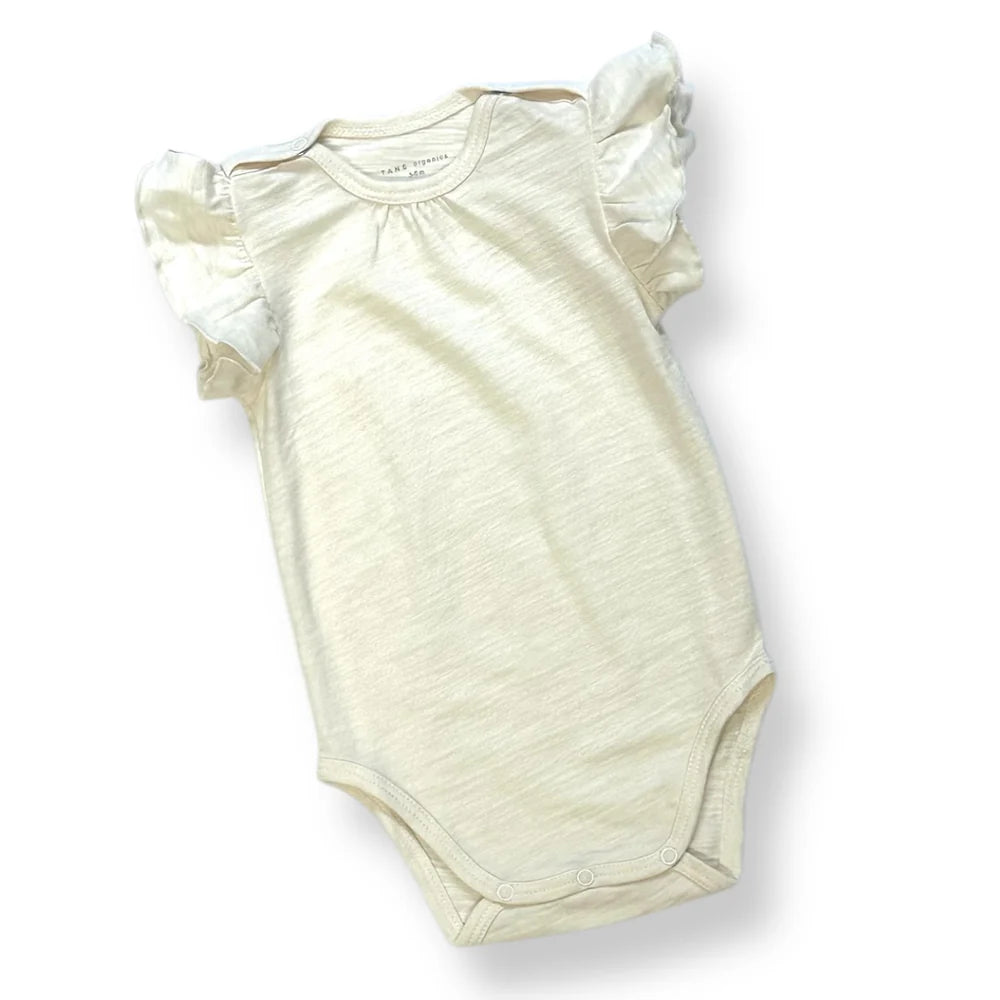 Flutter Sleeved Onesie- Ecru
