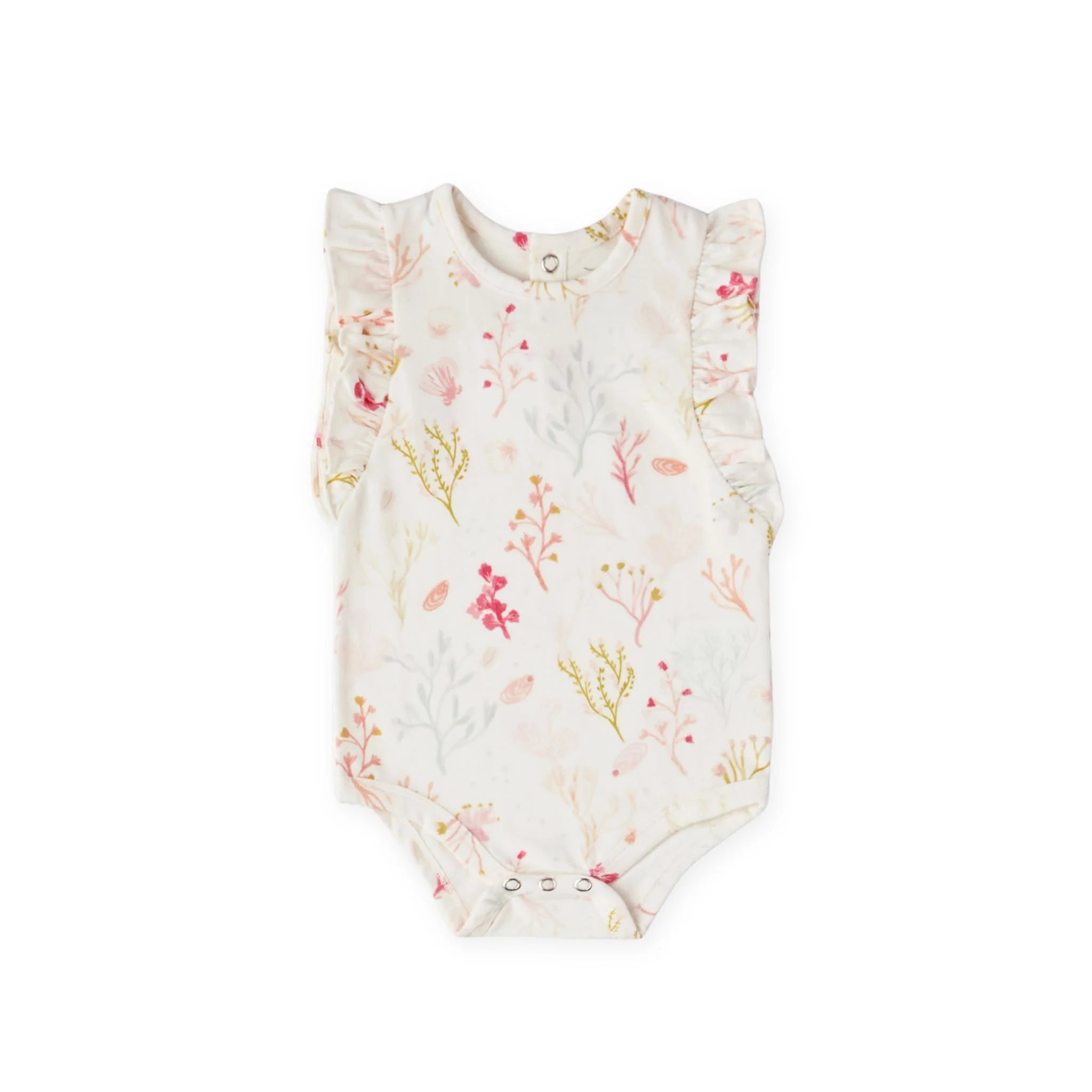 Short Sleeve Flutter One Piece- Sea Bloom