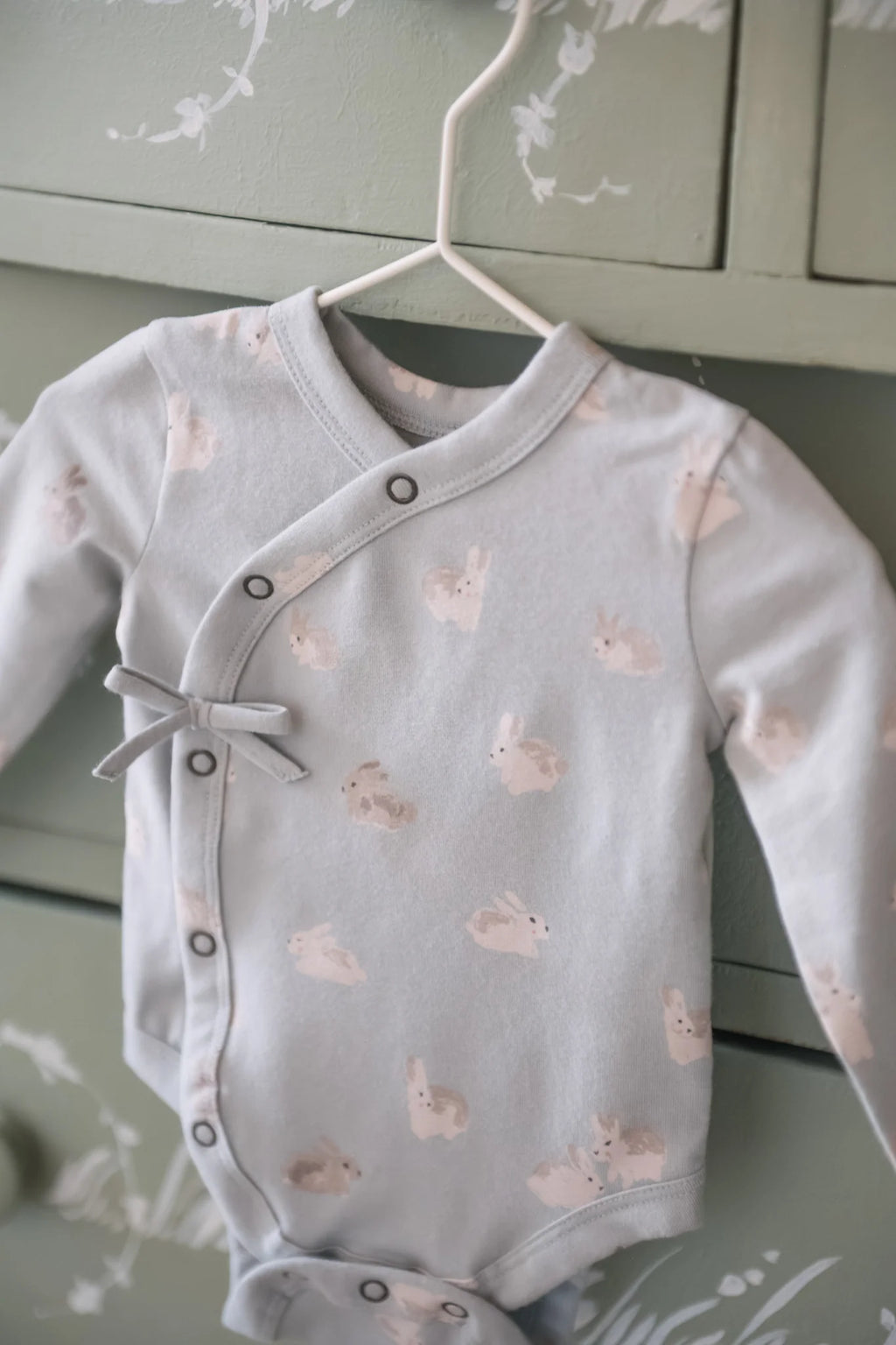 The Littles Long Sleeve Kimono One-Piece- Hoppy Bunny