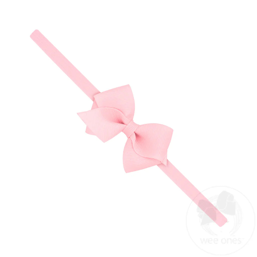 Wee Grosgrain Bow on Matching Skinny Nylon Band