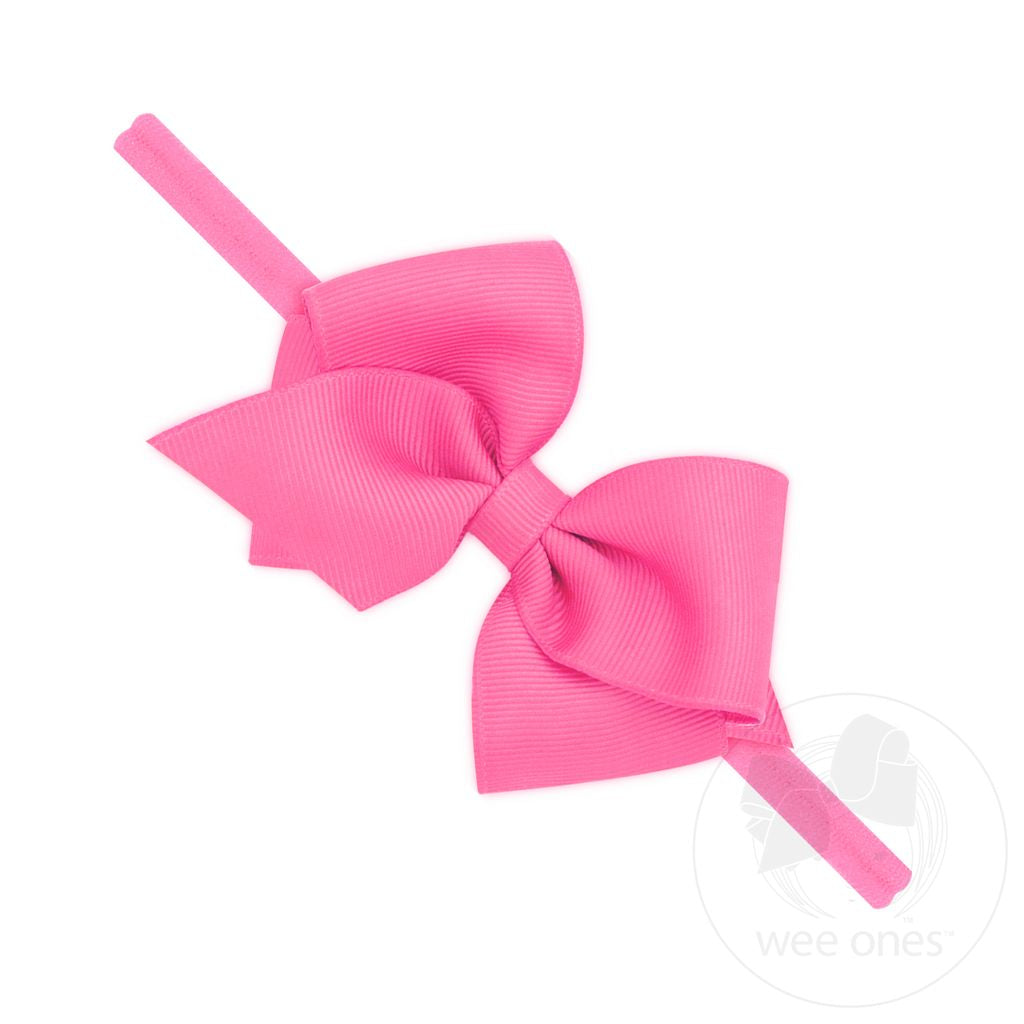 Extra Small Grosgrain Bow on Matching Skinny Nylon Band