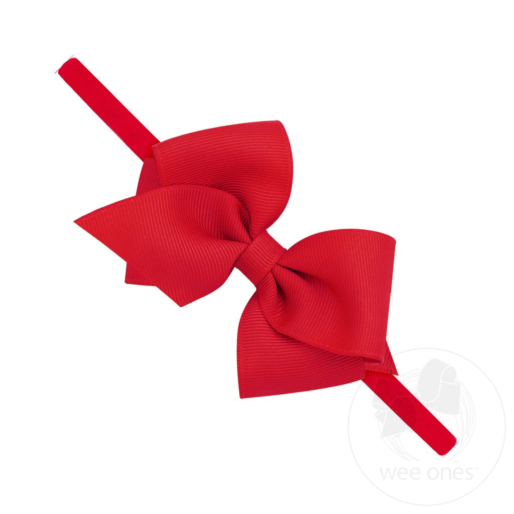 Wee Grosgrain Bow on Matching Skinny Nylon Band