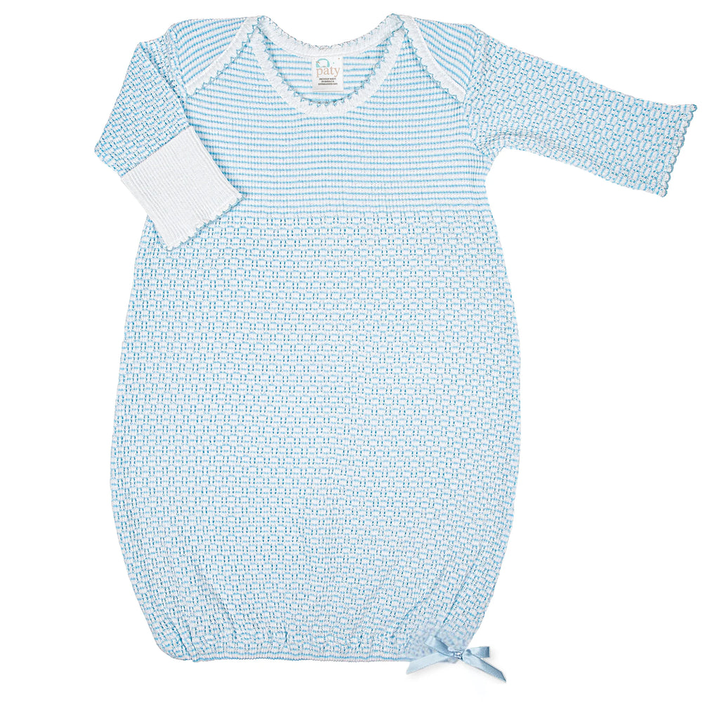 Knit Solid Color Overlap Shoulder Gown