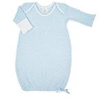 Knit Solid Color Overlap Shoulder Gown