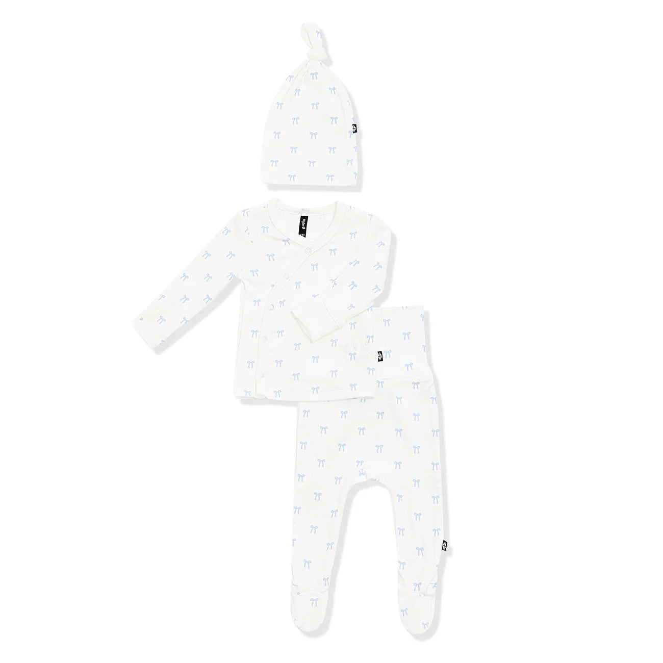 Pointelle Take Me Home Set with Cap in Sweet Blue Bow