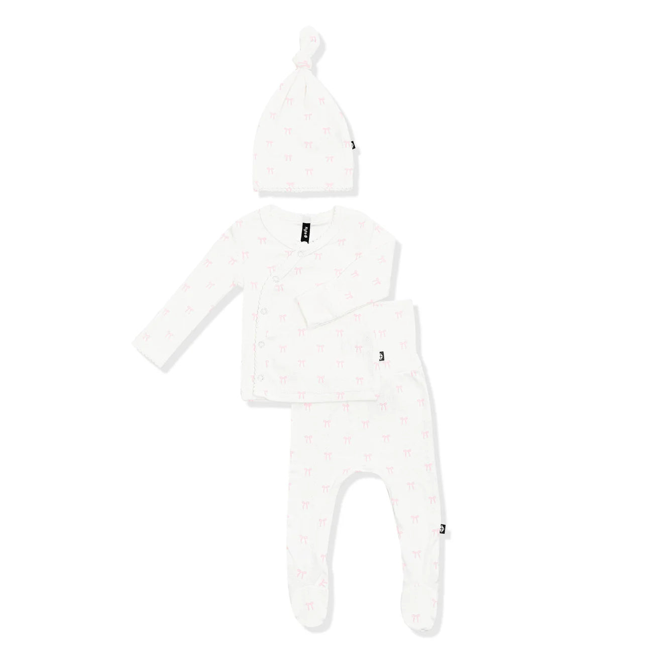 Pointelle Take Me Home Set with Cap in Sweet Pink Bow