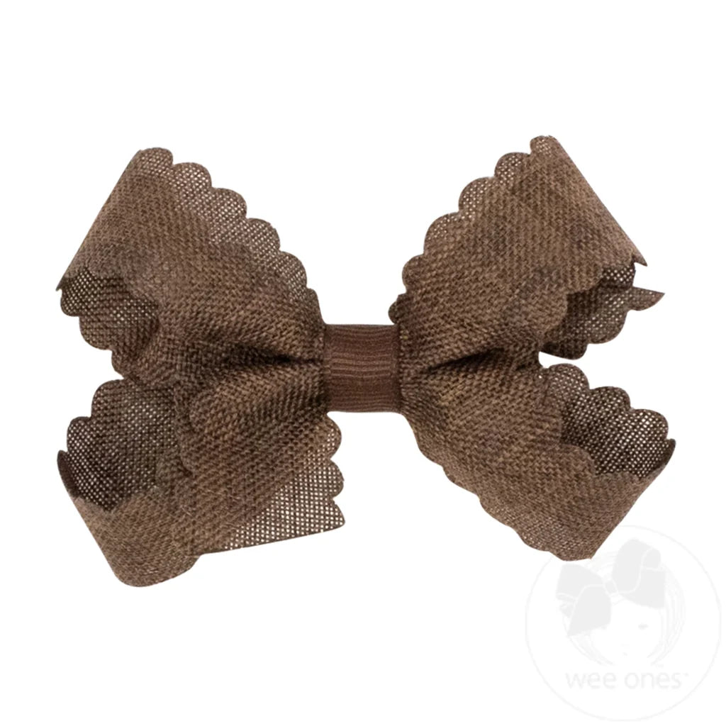 Mini Scalloped Edge Linen Bow