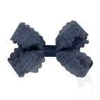 Mini Scalloped Edge Linen Bow