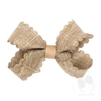 Mini Scalloped Edge Linen Bow