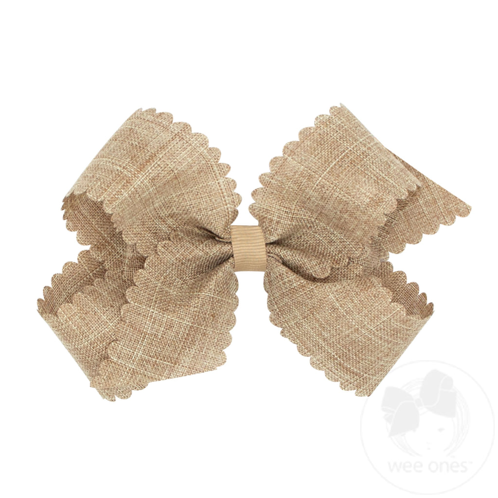 Medium Scalloped Edge Linen Bow