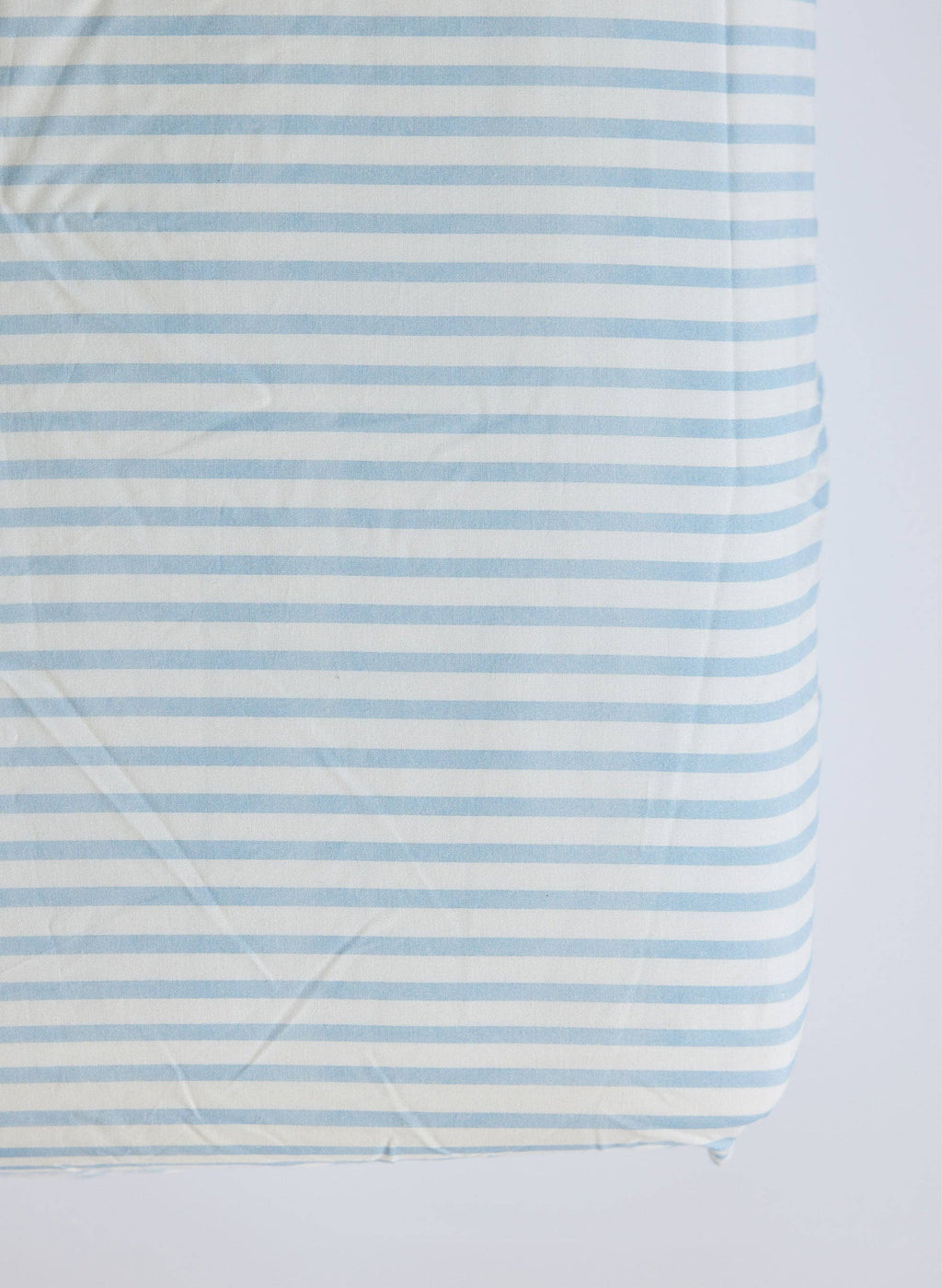 Blue & White Striped Crib Sheet