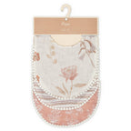 Violet Floral Cotton Baby Bib Set (3 Pack)