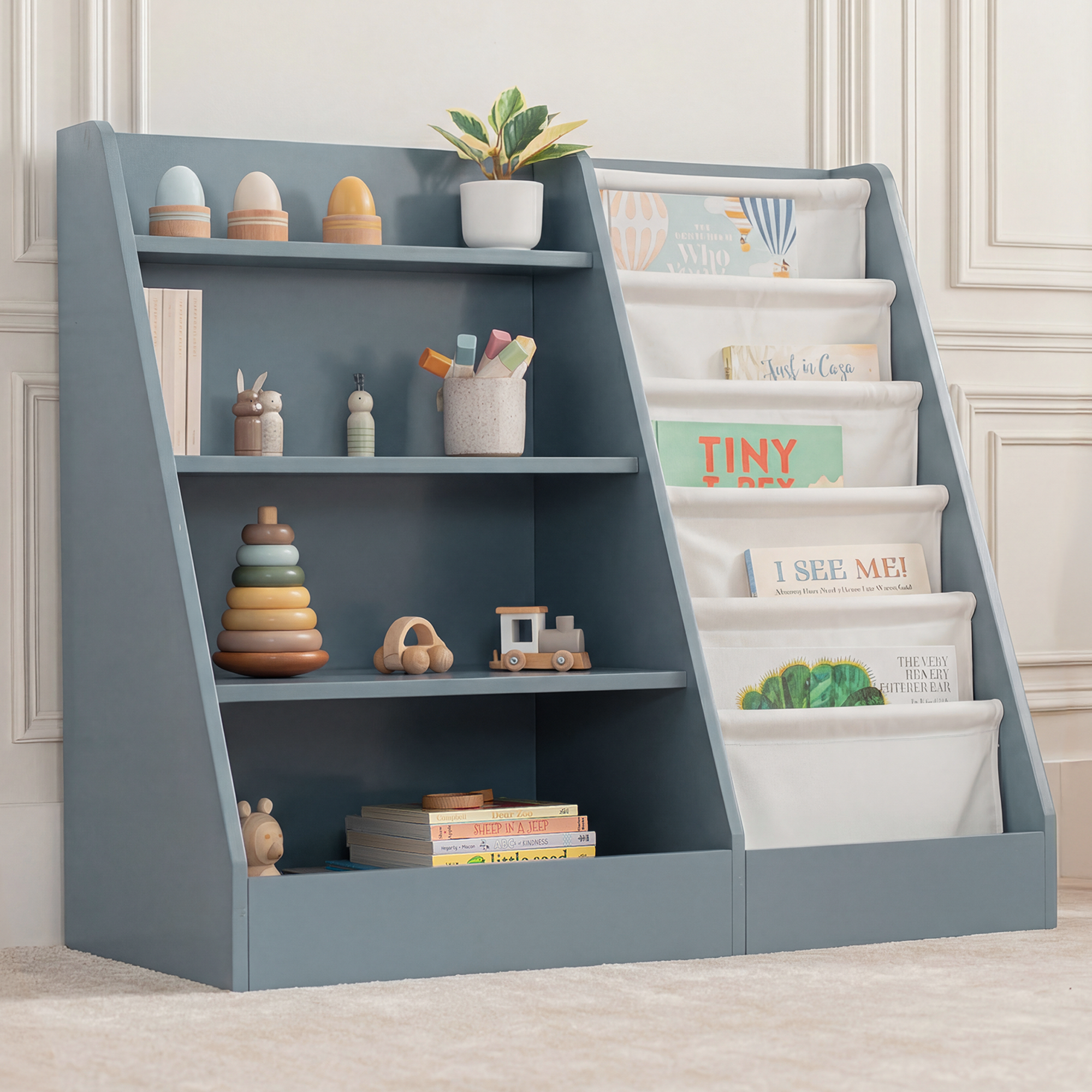 Kids Montessori Book Shelf, Shelves for Toys by Comfy Cubs