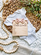 Hello World Birth Stat Sign - Bows